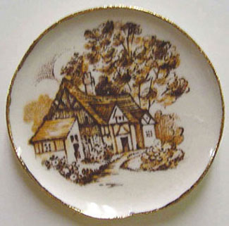 Dollhouse Miniature Brown Cottage Platter